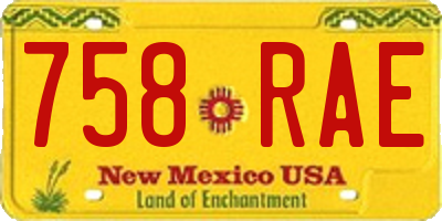 NM license plate 758RAE