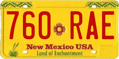 NM license plate 760RAE