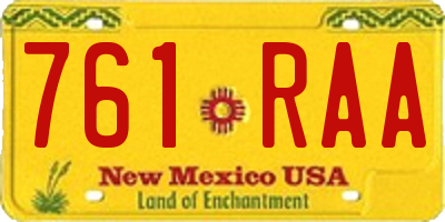 NM license plate 761RAA
