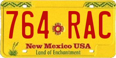 NM license plate 764RAC
