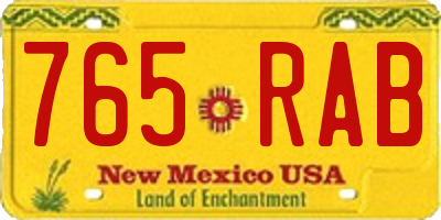 NM license plate 765RAB