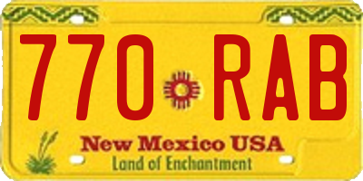 NM license plate 770RAB