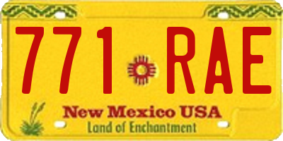 NM license plate 771RAE