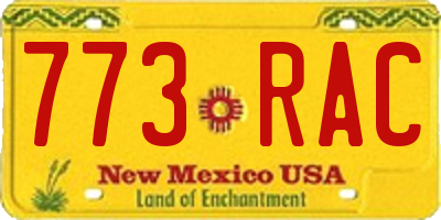 NM license plate 773RAC