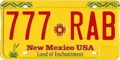 NM license plate 777RAB