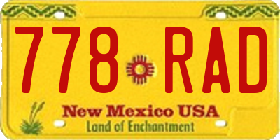 NM license plate 778RAD