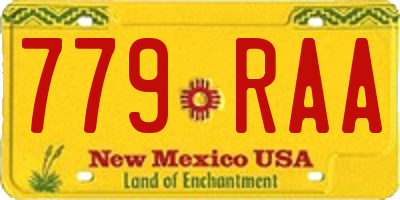NM license plate 779RAA