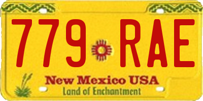 NM license plate 779RAE