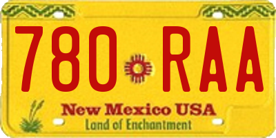 NM license plate 780RAA