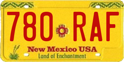 NM license plate 780RAF