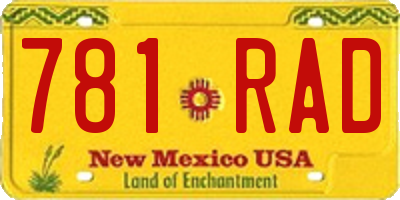 NM license plate 781RAD