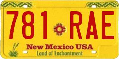 NM license plate 781RAE