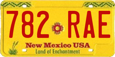 NM license plate 782RAE