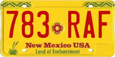 NM license plate 783RAF