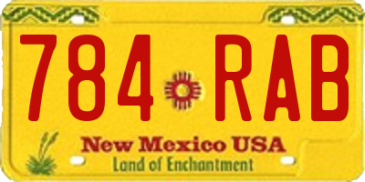 NM license plate 784RAB