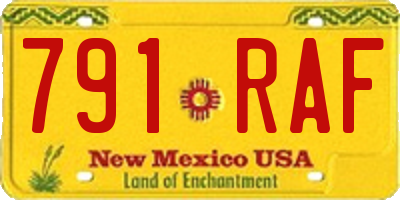 NM license plate 791RAF