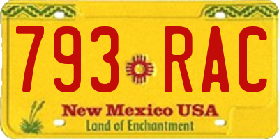 NM license plate 793RAC