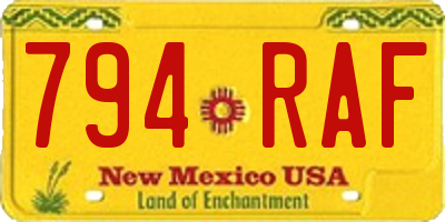 NM license plate 794RAF