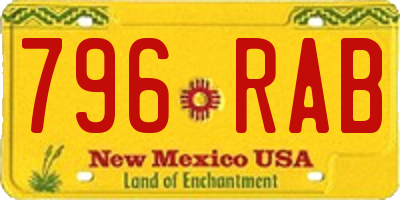 NM license plate 796RAB