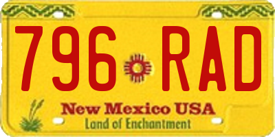 NM license plate 796RAD