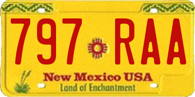 NM license plate 797RAA