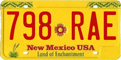 NM license plate 798RAE