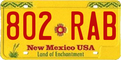NM license plate 802RAB