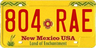 NM license plate 804RAE