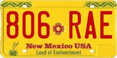 NM license plate 806RAE