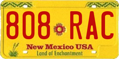 NM license plate 808RAC