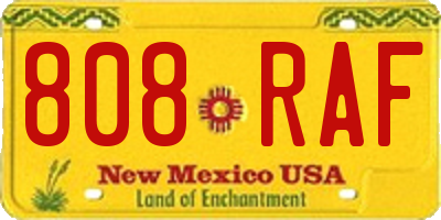 NM license plate 808RAF
