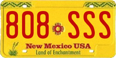 NM license plate 808SSS