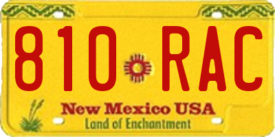 NM license plate 810RAC