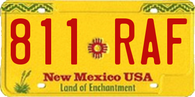 NM license plate 811RAF