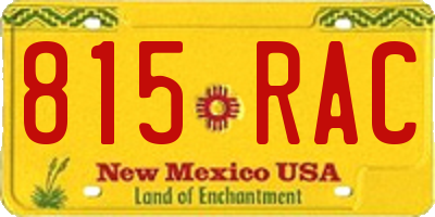 NM license plate 815RAC