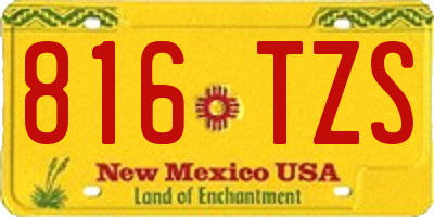 NM license plate 816TZS