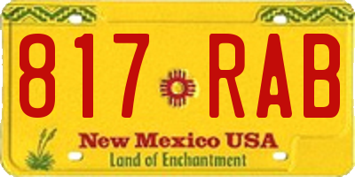 NM license plate 817RAB