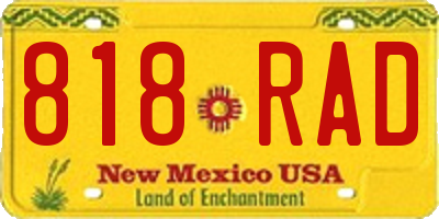 NM license plate 818RAD