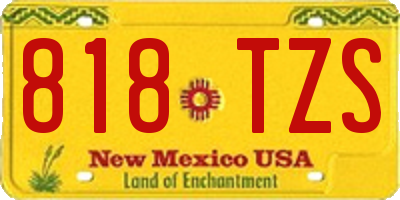 NM license plate 818TZS