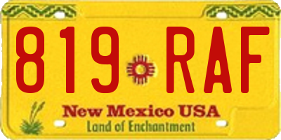 NM license plate 819RAF