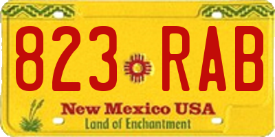 NM license plate 823RAB