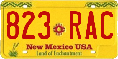NM license plate 823RAC