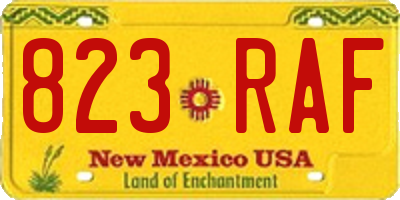 NM license plate 823RAF