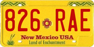 NM license plate 826RAE