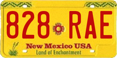 NM license plate 828RAE