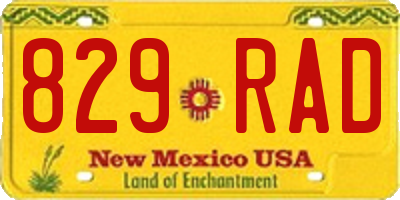 NM license plate 829RAD