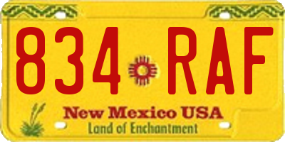 NM license plate 834RAF