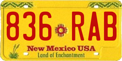 NM license plate 836RAB