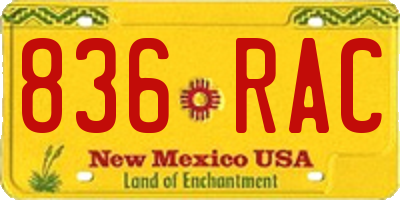 NM license plate 836RAC