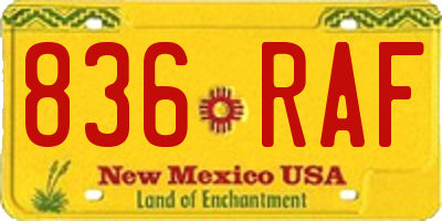 NM license plate 836RAF